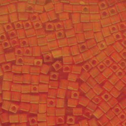 Miyuki 4mm (SB4) Square Bead - SB4-138F - Matte Transparent Orange
