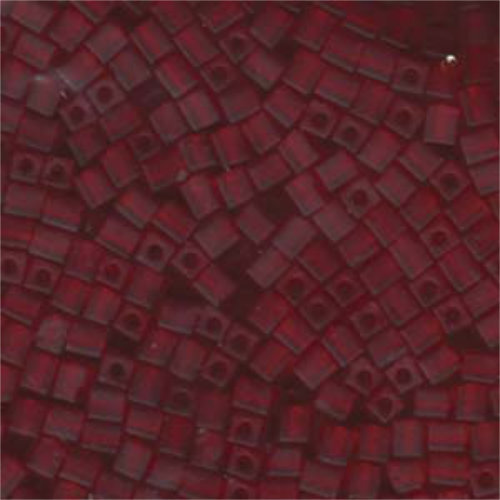 Miyuki 4mm (SB4) Square Bead - SB4-141F - Matte Transparent Ruby