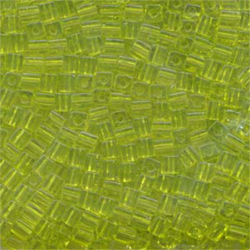 Miyuki 4mm (SB4) Square Bead - SB4-143 - Transparent Chartreuse
