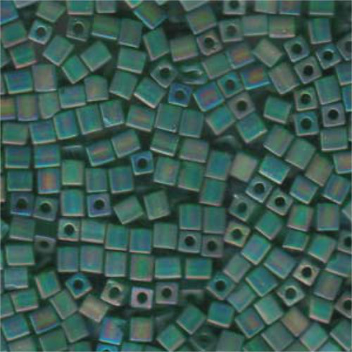Miyuki 4mm (SB4) Square Bead - SB4-146FR - Matte Transparent Green AB