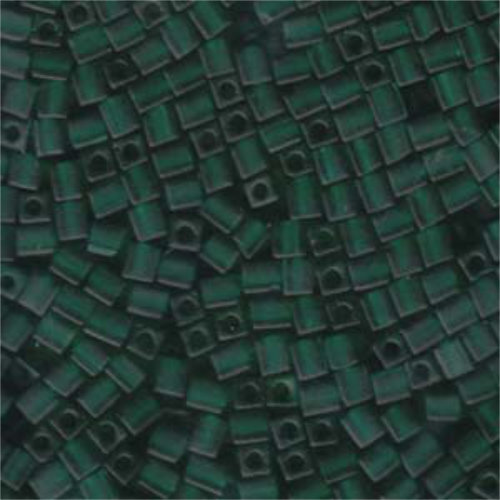 Miyuki 4mm (SB4) Square Bead - SB4-147F - Matte Transparent Emerald
