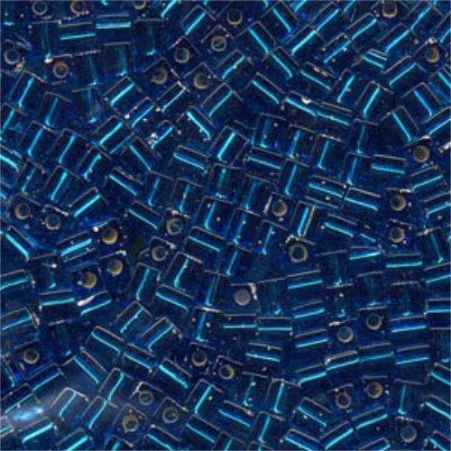 Miyuki 4mm (SB4) Square Bead - SB4-149S - Silver Lined Capri Blue