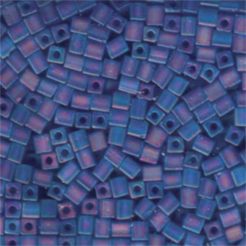 Miyuki 4mm (SB4) Square Bead - SB4-150FR - Matte Transparent Sapphire AB