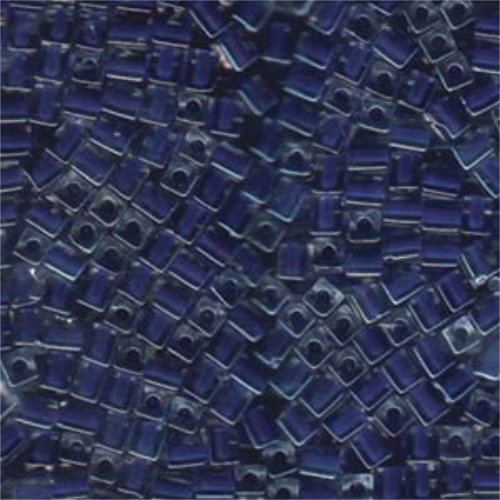 Miyuki 4mm (SB4) Square Bead - SB4-239 - Royal Blue Lined Crystal