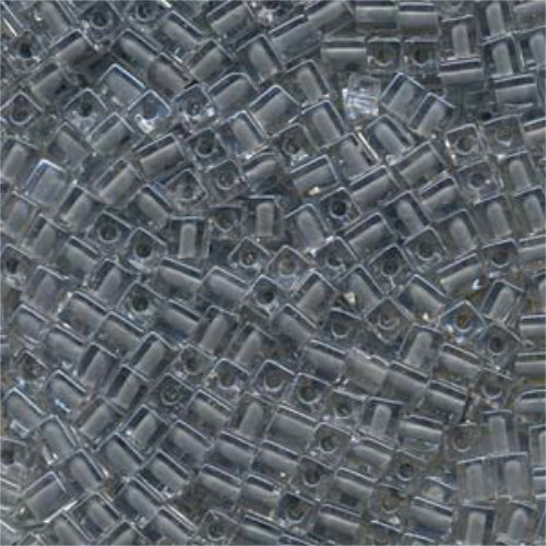 Miyuki 4mm (SB4) Square Bead - SB4-240 - Grey Lined Crystal