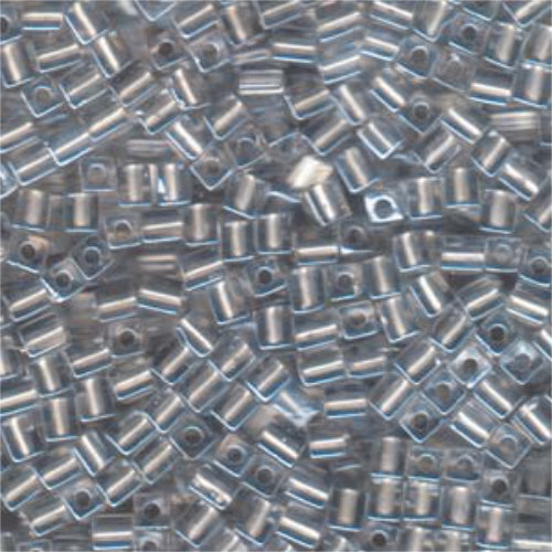 Miyuki 4mm (SB4) Square Bead - SB4-242 - Metallic Silver Lined Crystal
