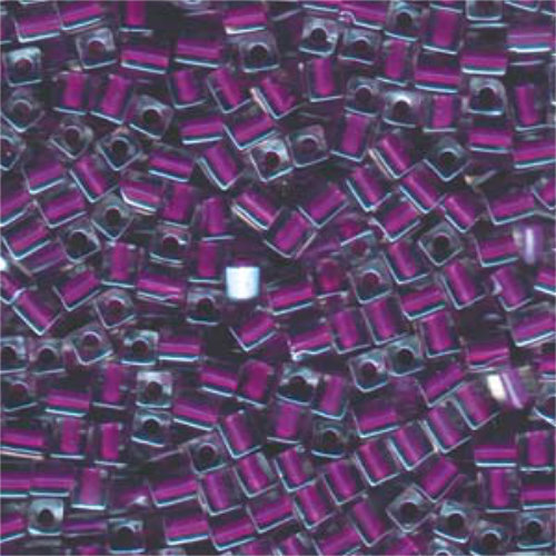 Miyuki 4mm (SB4) Square Bead - SB4-243 - Purple Lined Crystal