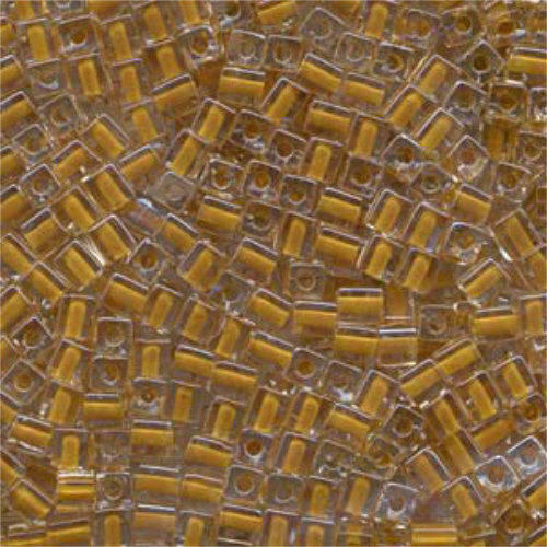 Miyuki 4mm (SB4) Square Bead - SB4-244 - Tan Lined Crystal