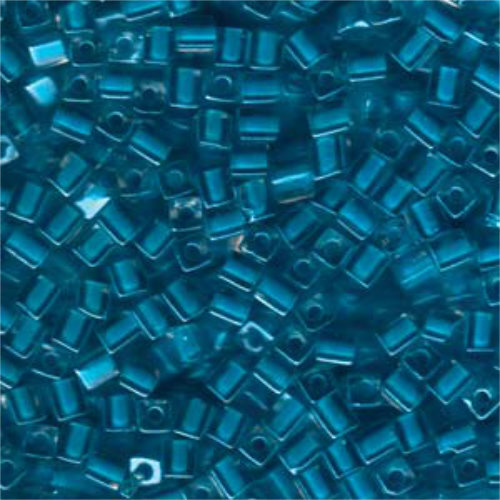 Miyuki 4mm (SB4) Square Bead - SB4-247 - Teal Lined Crystal