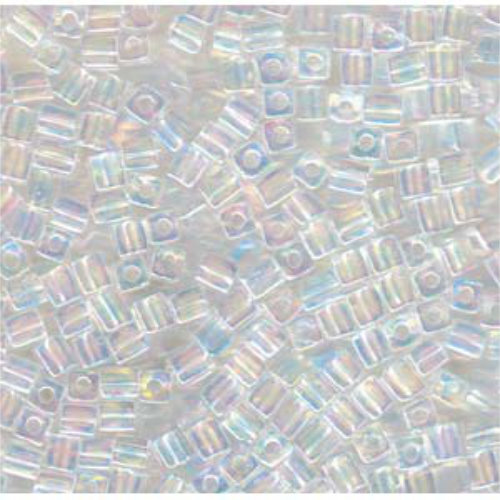 Miyuki 4mm (SB4) Square Bead - SB4-250 - Crystal AB