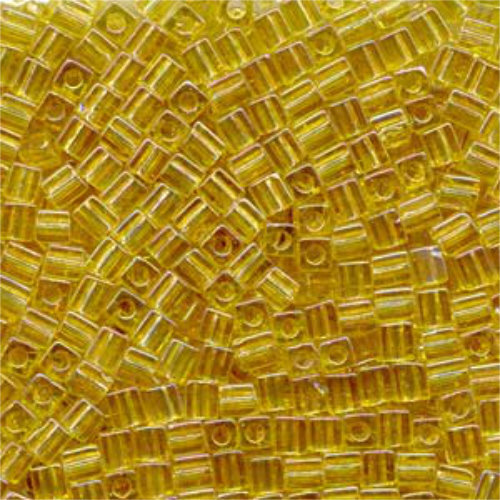 Miyuki 4mm (SB4) Square Bead - SB4-251 - Transparent Light Topaz AB