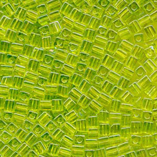 Miyuki 4mm (SB4) Square Bead - SB4-258 - Transparent Chartreuse AB
