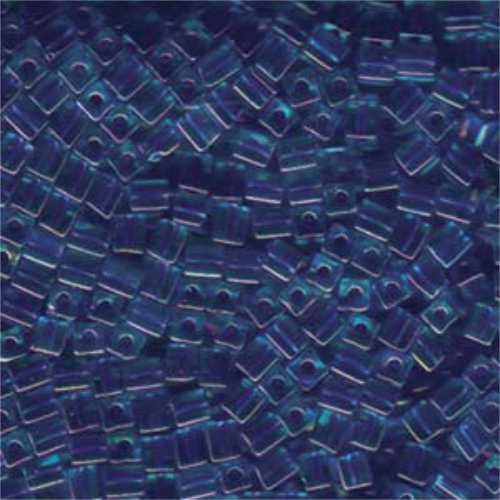 Miyuki 4mm (SB4) Square Bead - SB4-353 - Cobalt Lined Sapphire AB