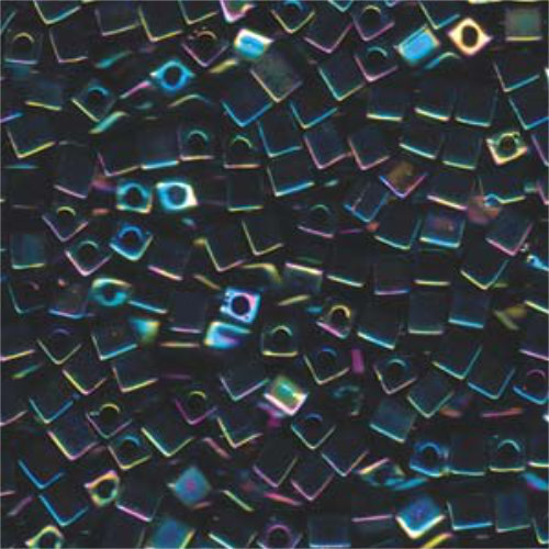 Miyuki 4mm (SB4) Square Bead - SB4-401R - Opaque Black AB