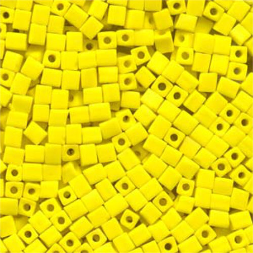 Miyuki 4mm (SB4) Square Bead - SB4-404F - Matte Opaque Yellow