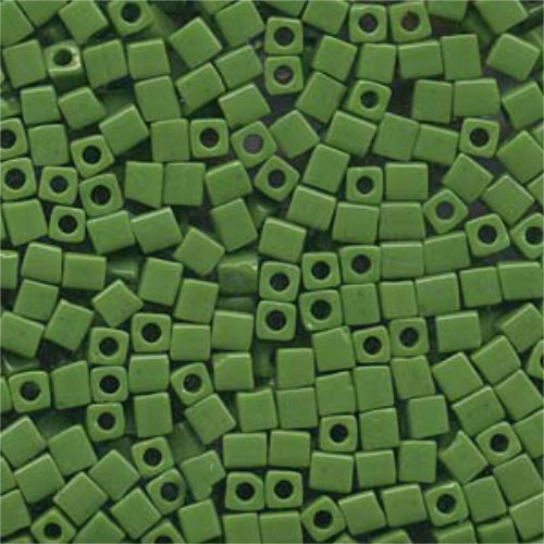 Miyuki 4mm (SB4) Square Bead - SB4-411 - Opaque Jade Green