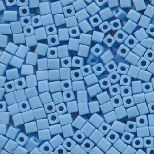 Miyuki 4mm (SB4) Square Bead - SB4-413F - Matte Opaque Turquoise Blue