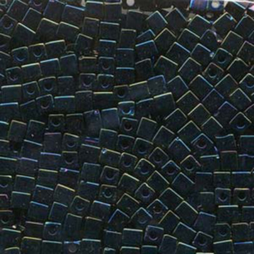 Miyuki 4mm (SB4) Square Bead - SB4-452 - Metallic Dark Blue Iris