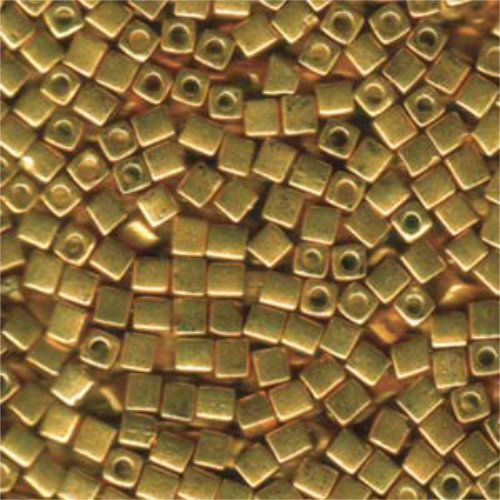 Miyuki 4mm (SB4) Square Bead - SB4-1053 - Galvanized Yellow Gold