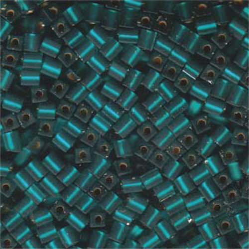 Miyuki 4mm (SB4) Square Bead - SB4-2425F - Matte Silver Lined Teal