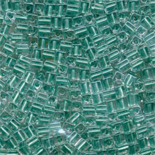 Miyuki 4mm (SB4) Square Bead - SB4-2605 - Metallic Teal Lined Crystal