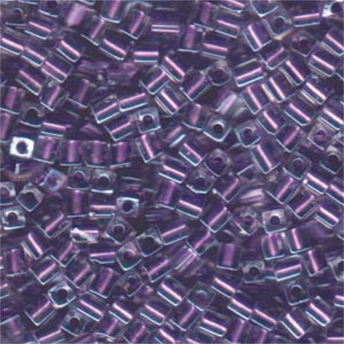 Miyuki 4mm (SB4) Square Bead - SB4-2607 - Metallic Violet Lined Crystal