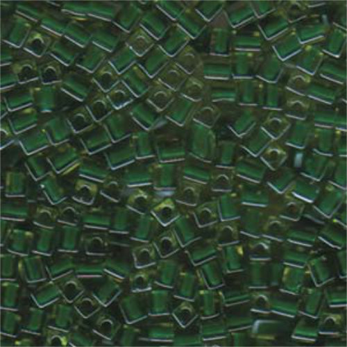Miyuki 4mm (SB4) Square Bead - SB4-2632 - Green Lined Green