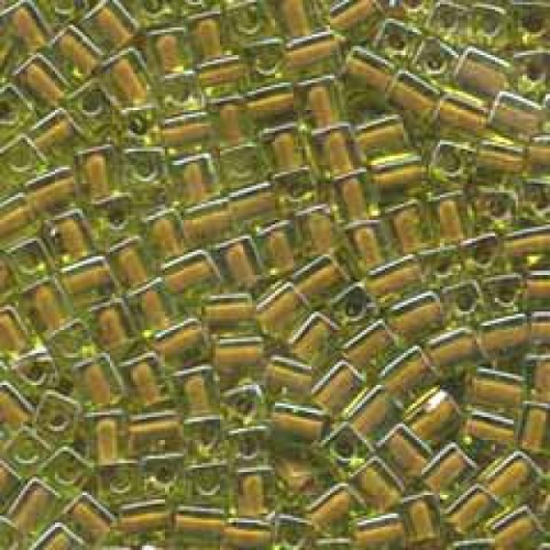 Miyuki 4mm (SB4) Square Bead - SB4-2633 - Green Lined Brown