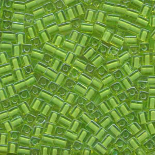Miyuki 4mm (SB4) Square Bead - SB4-2634 - Green Lined Lime