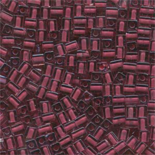 Miyuki 4mm (SB4) Square Bead - SB4-2649 - Pink Lined Red
