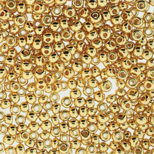 Preciosa 6/0 Rocaille Seed Beads - SB6-00030-35000 - 24K Plate