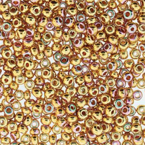 Preciosa 6/0 Rocaille Seed Beads - SB6-00030-35000AB - 24K AB Plate