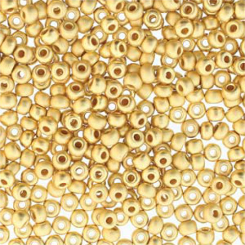 Preciosa 6/0 Rocaille Seed Beads - SB6-00030-35000M - 24K Brush Plate