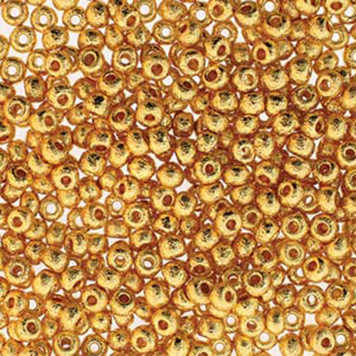 Preciosa 6/0 Rocaille Seed Beads - SB6-00030-35080 - 24K Etch Plate
