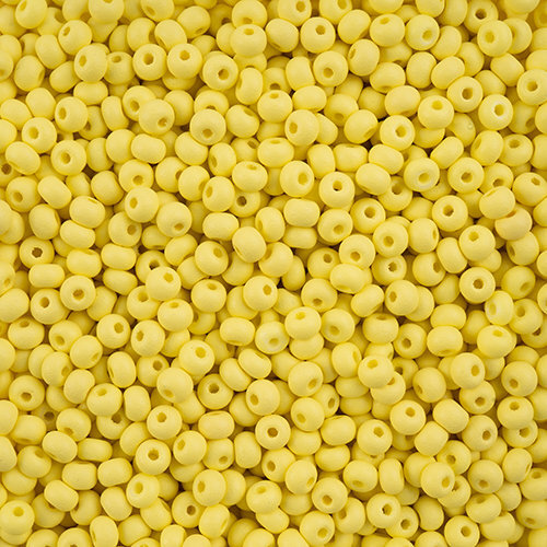Preciosa 6/0 Rocaille Seed Beads - SB6-22M01 - Matte Chalk Light Yellow - PermaLux