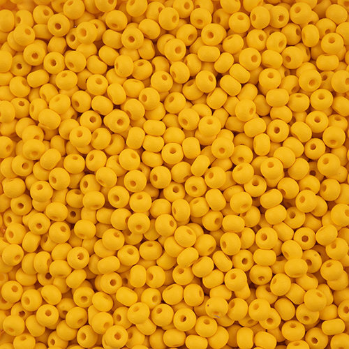 Preciosa 6/0 Rocaille Seed Beads - SB6-22M02 - Matte Chalk Dark Yellow - PermaLux