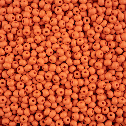 Preciosa 6/0 Rocaille Seed Beads - SB6-22M04 - Matte Chalk Orange - PermaLux