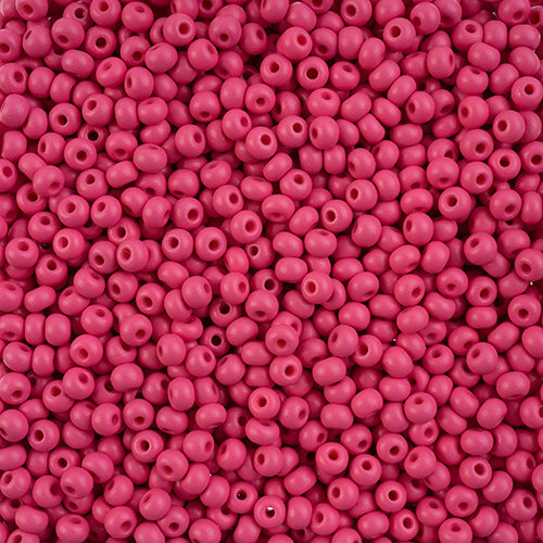 Preciosa 6/0 Rocaille Seed Beads - SB6-22M11 - Matte Chalk Fuchsia - PermaLux