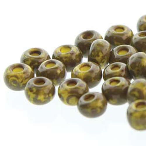 Preciosa 6/0 Rocaille Seed Beads - SB6-83110-86800 - Yellow Travertine