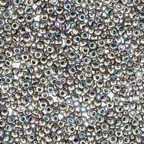 Preciosa 8/0 Rocaille Seed Beads - SB8-00030-37000AB - Nickel AB Plate