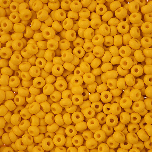 Preciosa 8/0 Rocaille Seed Beads - SB8-22M02 - Matte Chalk Dark Yellow - PermaLux