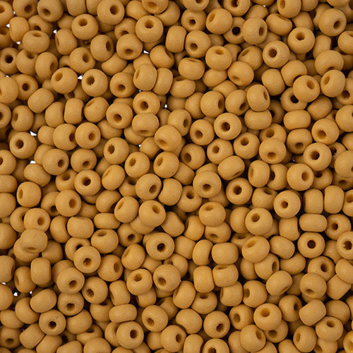 Preciosa 8/0 Rocaille Seed Beads - SB8-22M03 - Matte Chalk Yellow-Brown - PermaLux