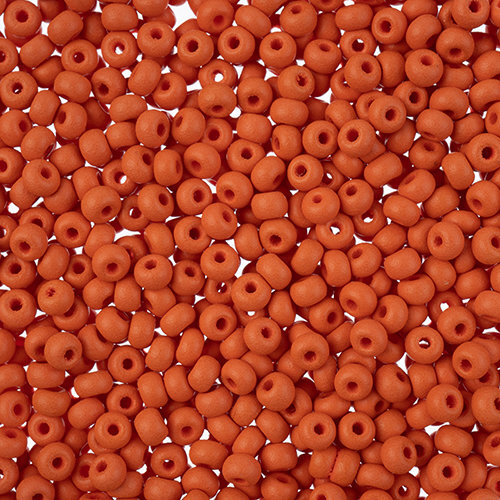 Preciosa 8/0 Rocaille Seed Beads - SB8-22M04 - Matte Chalk Orange - PermaLux
