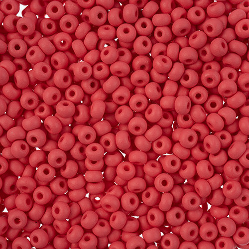 Preciosa 8/0 Rocaille Seed Beads - SB8-22M08 - Matte Chalk Red - PermaLux