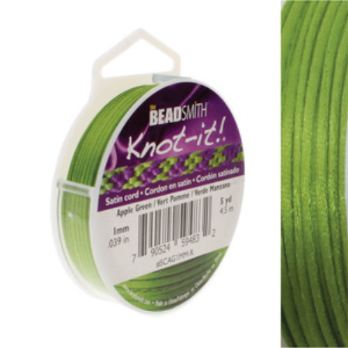 1mm Satin Cord - Apple Green - SCAG1MM