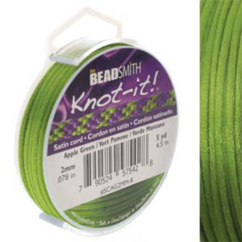 2mm Satin Cord - Apple Green - SCAG2MM