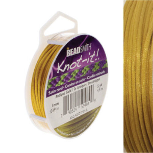 1mm Satin Cord - Antique Gold - SCAGO1MM