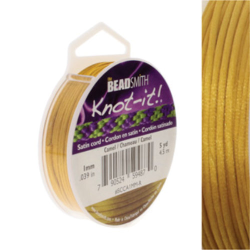 1mm Satin Cord - Camel - SCCA1MM