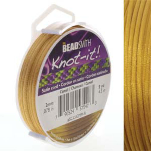 2mm Satin Cord - Camel - SCCA2MM