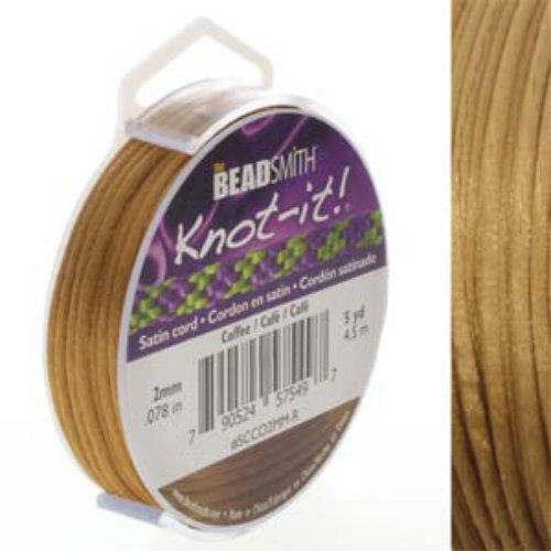 2mm Satin Cord - Coffee - SCCO2MM